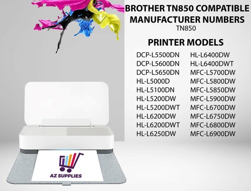 Cartucho de tóner negro compatible 2PK TN850 DCP-L5500DN HL-L6200DWT MFC-L6750DW - Imagen 2 de 7