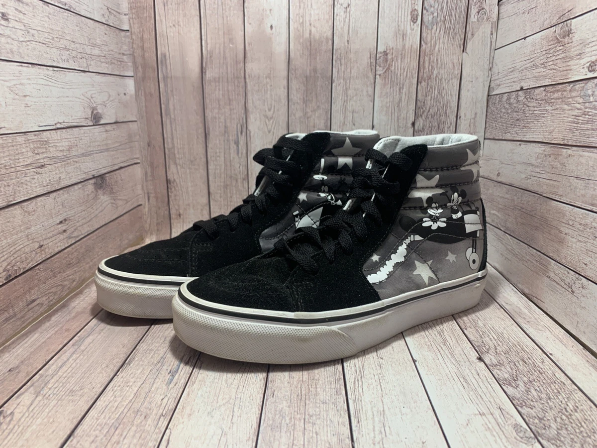 Vans Disney Sk8 Hi Mickey Mouse Plane Crazy Shoes 90th Anniversary Mens 4