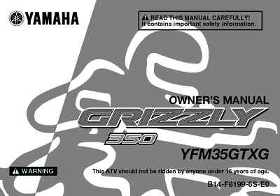 Yamaha Owners Manual Book 2016 Grizzly 350 YFM35GTXG | eBay