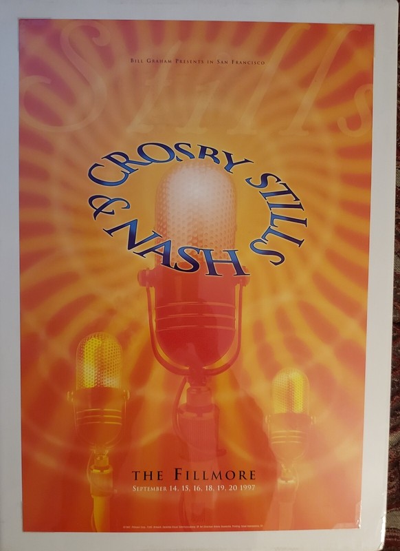Crosby Stills Nash poster 1997 Fillmore - Mint