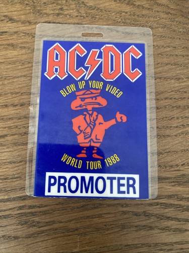 RARE 1988 AC/DC All Access Backstage Pass Tour Laminate Blow Up Video ...