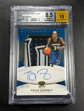 KEVIN GARNETT 2020 CROWN ROYALE GOLD SILHOUETTES LOGO PATCH AUTO /10 BGS 8.5 10
