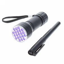 UV Spy Pen Invisible Ink Security Marker Blue and UV LED Flashlight