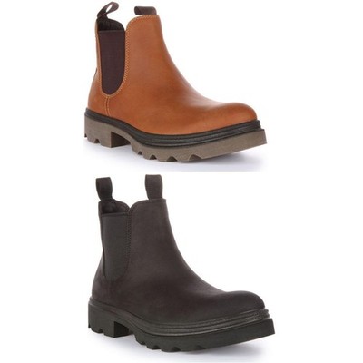 Ecco Grainer elastischer Chelsea-Stiefel zum Überziehen schwarz Herren UK 7   12