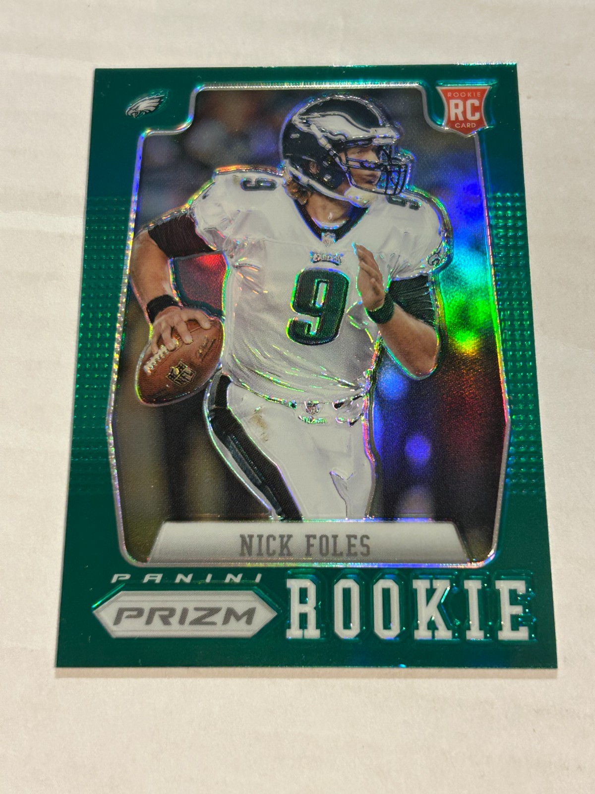 2012 PANINI PRIZM NICK FOLES #224 GREEN PRIZM ROOKIE EAGLES SP TN3