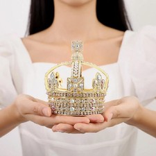 Queen Victoria Crown Jewelry Box: Crystal Alloy Accessory Tray