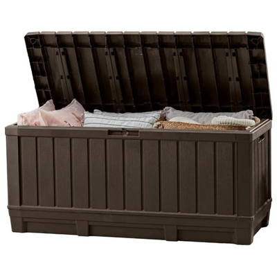 #ad Kentwood 92 Gallon Lockable Resin Deck Box Stylish Outdoor Storage Solution $179.99