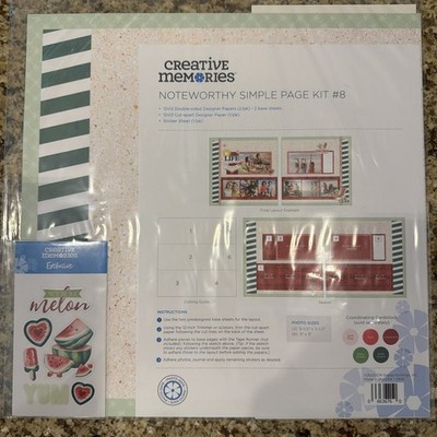 Creative Memories NOTEWORTHY SIMPLE PAGE KIT 8 & Exclusive Stickers!