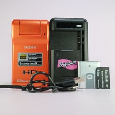Sony Bloggie MHS-PM5 Handheld HD Camcorder Orange Tested Full Working Set