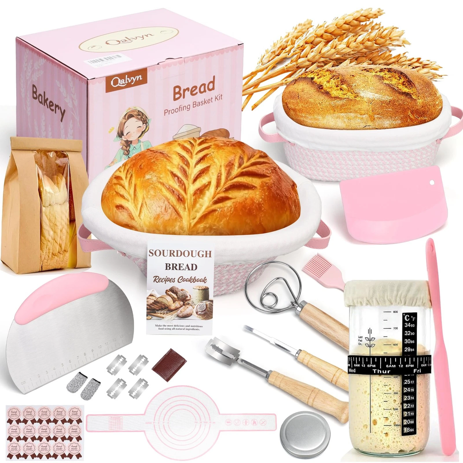 Sourdough Starter Kit with 2 Proofing Baskets Oval & Round & Sourdough Starte...
Opens in a new wind