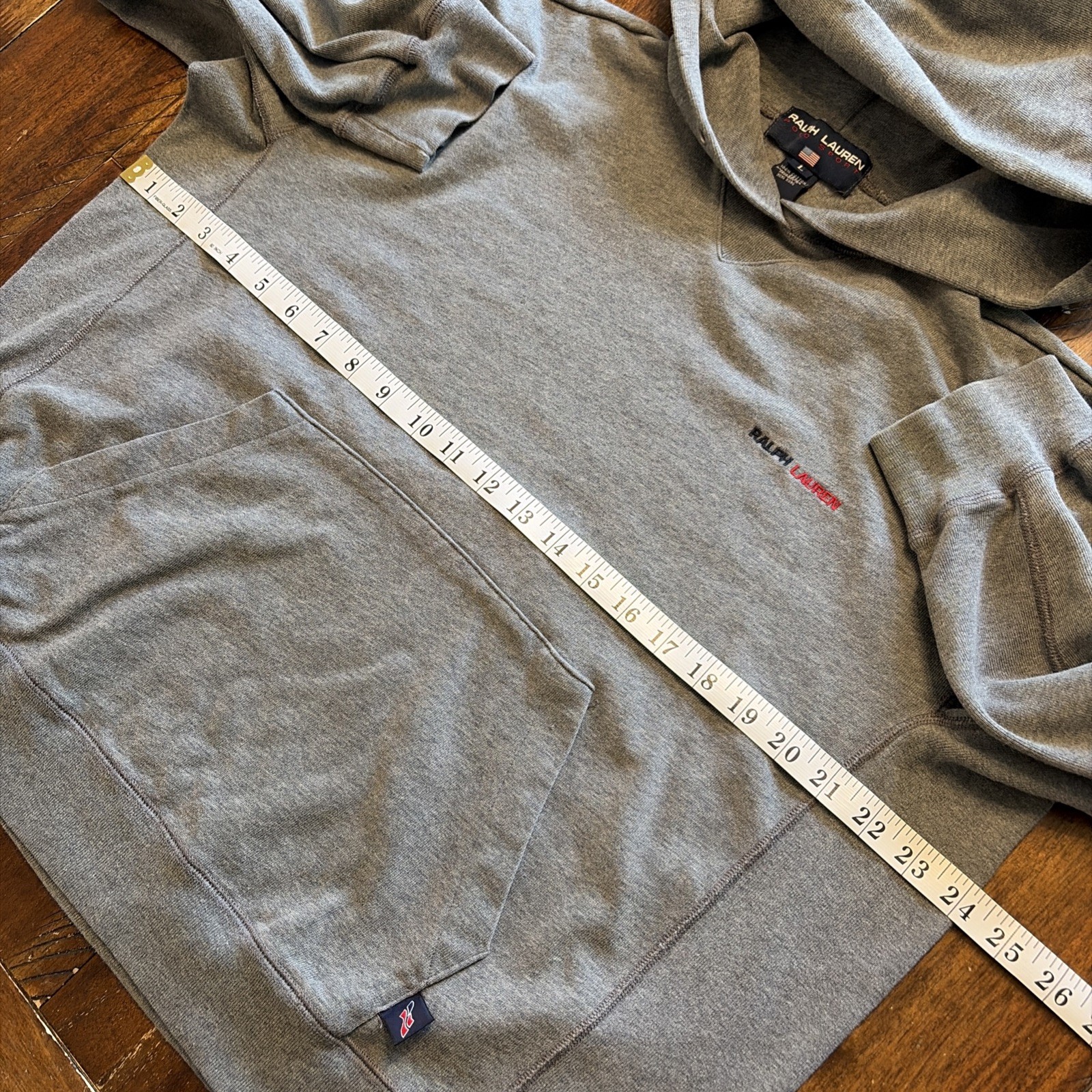Vintage Polo Sport Ralph Lauren Hoodie Women L Hip Hop Streetwear Rare Flag image 6