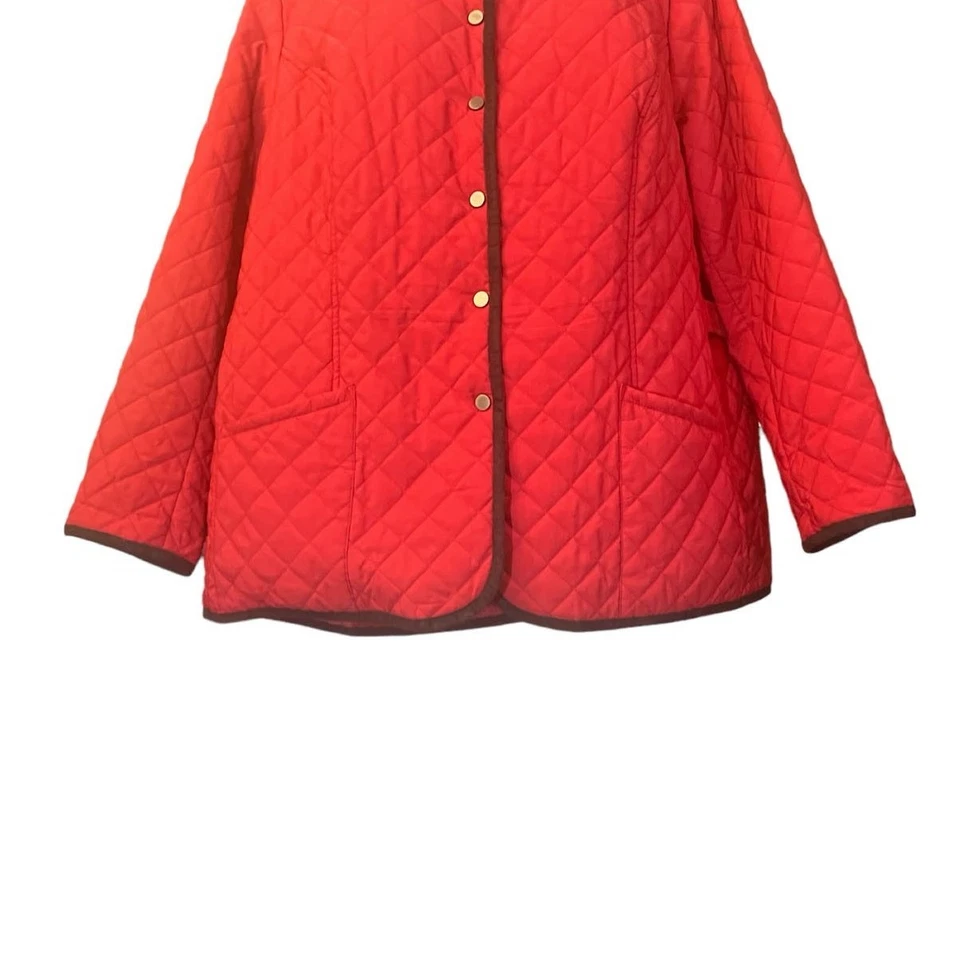 Chaqueta de granero acolchada roja Joan Rivers Plus para mujer ribete de gamuza sintética | Talla 3X  Foto 3 de 4