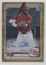 2020 Bowman Chrome Prospects Gold Shimmer Refractor 25/50 Quin Cotton Auto 2du