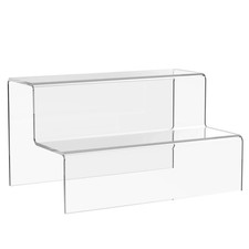 3 x 2 Step Tier Display Stand Acrylic Jewellery Riser Plastic Retail Shop Plinth