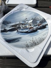 Alan Firth Wedgwood  “Icebound For Winter” Waterways By Winter Moonlight