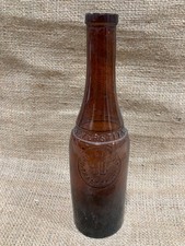 Vintage Amber Glass Lackerstein Tomato Sauce Decor Bottle Australia Retro 70s