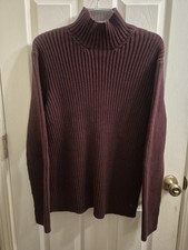 DKNY Men's Long Sleeve Sweater In Maroon Size XL 100 Cotton