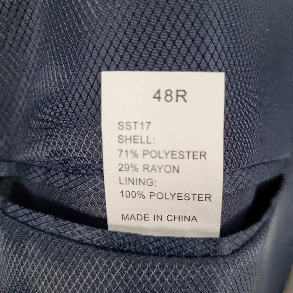 Structure Navy Modern Fit 2 Button Notch Vented Blazer Sport Coat Size 48R - Image 4 of 4