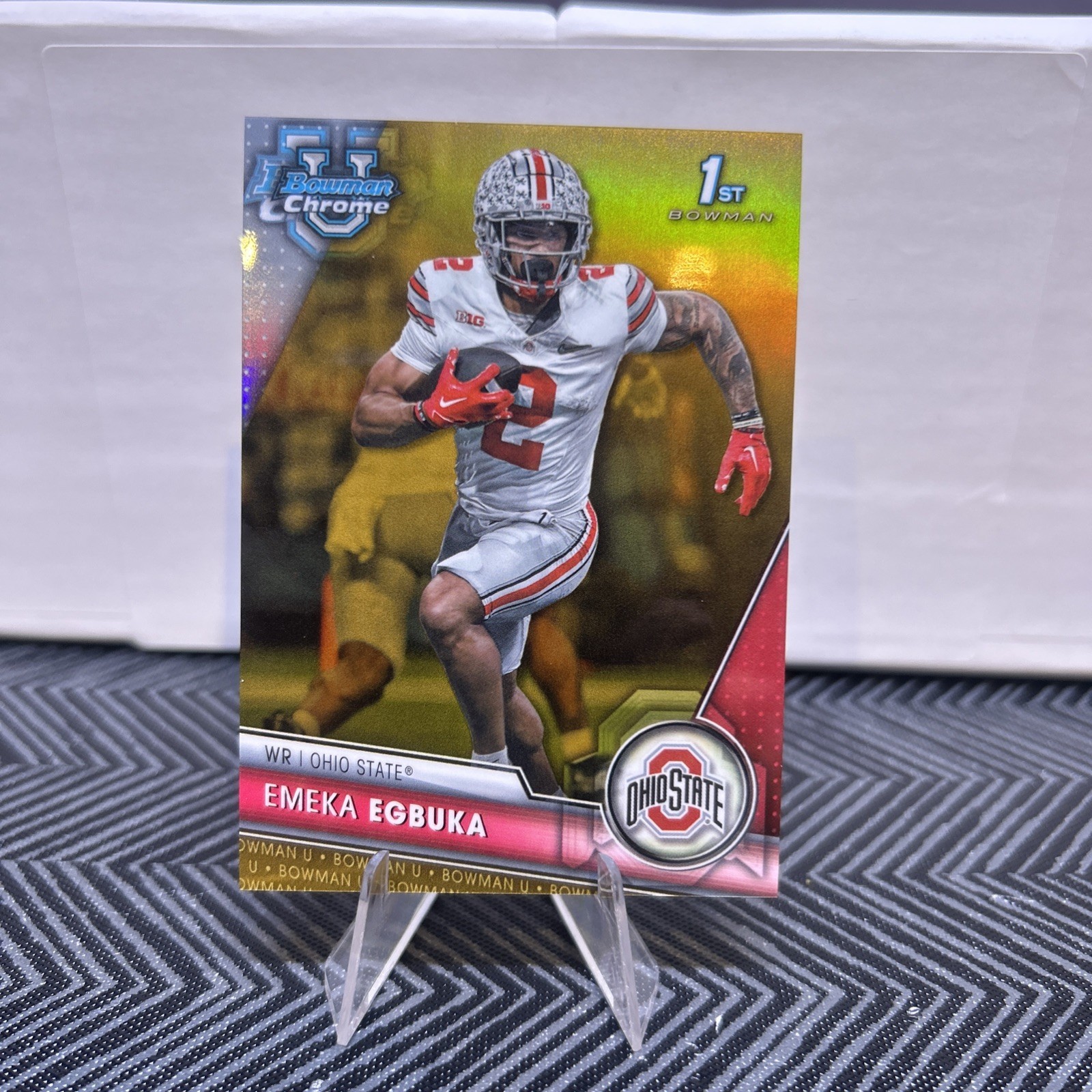 2023 Bowman University Chrome Sapphire Gold Edition Emeka Egbuka #115 Gold 22/50