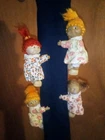 Vintage Mini Cabbage Patch Kids Clip-On Pencil Hugger Toys 1980s Lot of 4 Dolls