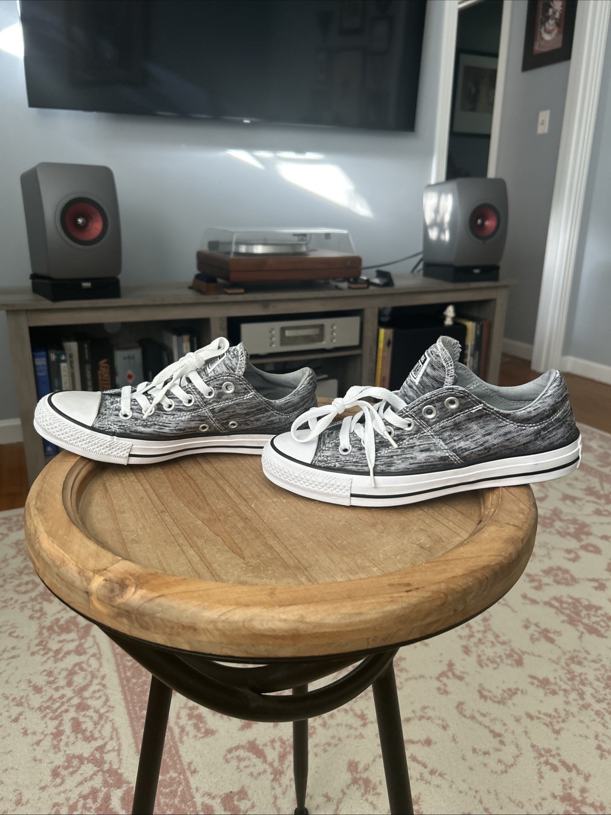 Converse All Star Sneaker Womens 7 Heathered Gray Low Padded Tongue Shoe 558557F Converse All Star Sneaker Womens 7 Heathered Gray Low Padded Tongue Shoe 558557F