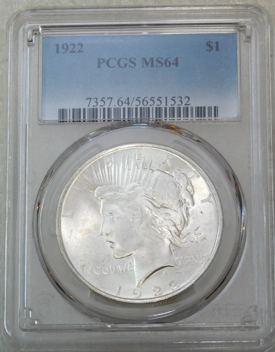 アメリカ　ピースダラー銀貨1922 PCGS MS 64 1922 年 アメリカ ピースダラー 銀貨 PCGS認定 MS64 | GoldSilverJapan