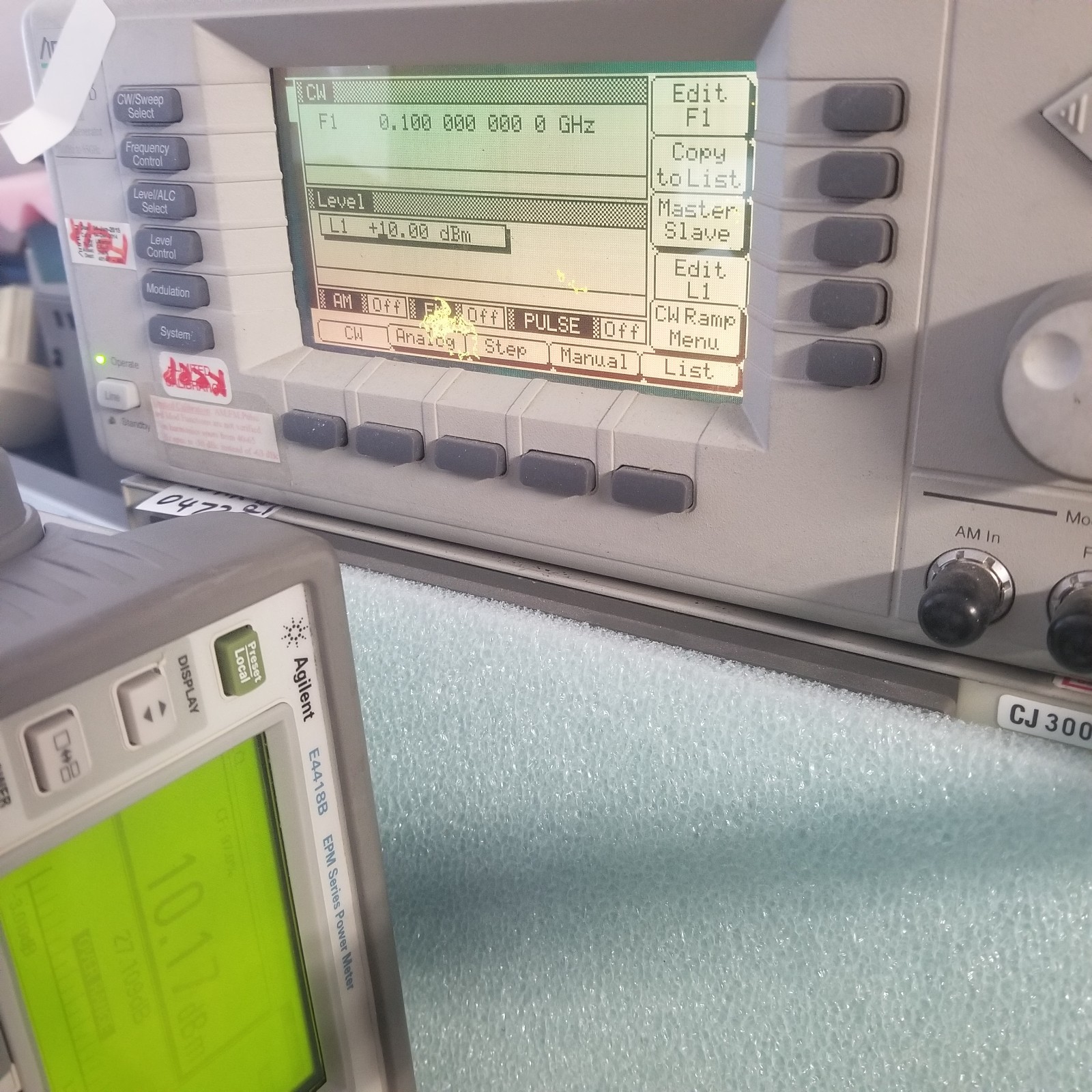 RF Power meter & 18 GHz sensor Agilent E4418B+HP8481H++HP11730A sensor cable