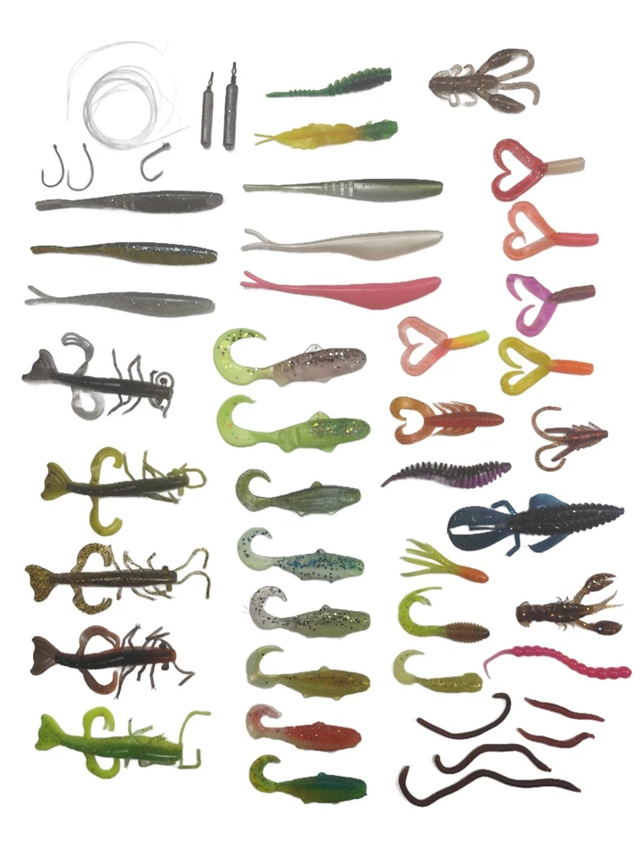 SANDAFISHING Drop Shot Zander Barsch Überraschungs Set Montage Haken No Aktion Shad V Tail