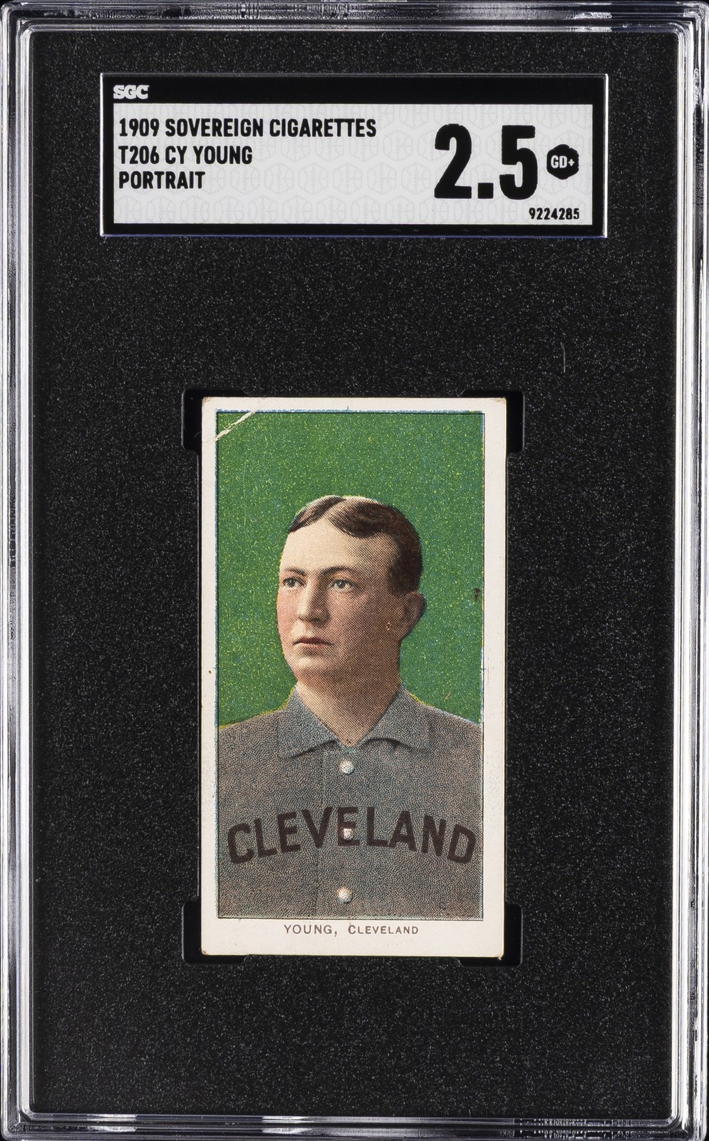 1909 SOVEREIGN CIGARETTES T206 PORTRAIT CY YOUNG SGC 2.5