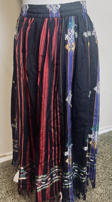 Vintage Guatemalan Corte Skirt Embroidered Handwoven Maya Textile