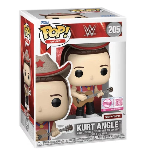 Funko Pop WWE Kurt Angle #205 Fanatics /1200  In Hand Free Ship Damage On Case
