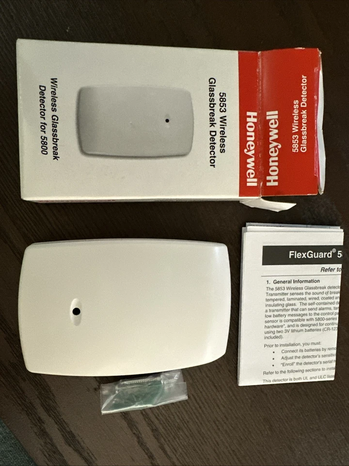 Sensor de rotura de vidrio inalámbrico Honeywell 5853 inalámbrico nuevo caja abierta Foto 4 de 4