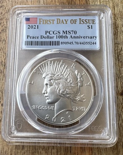 2021 Peace Dollar PCGS MS 70 First Day Of Issue
