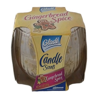 New Vintage 2001 Glade Candle Scents Christmas GINGERBREAD SPICE 4 Oz Jar Stars 