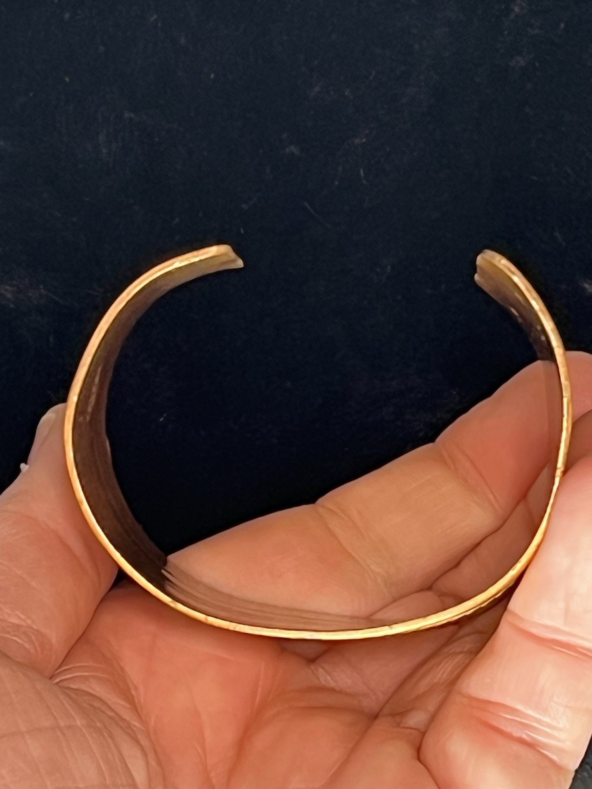 Vintage Solid Copper Cuff Bracelet Tooled Design … - image 12