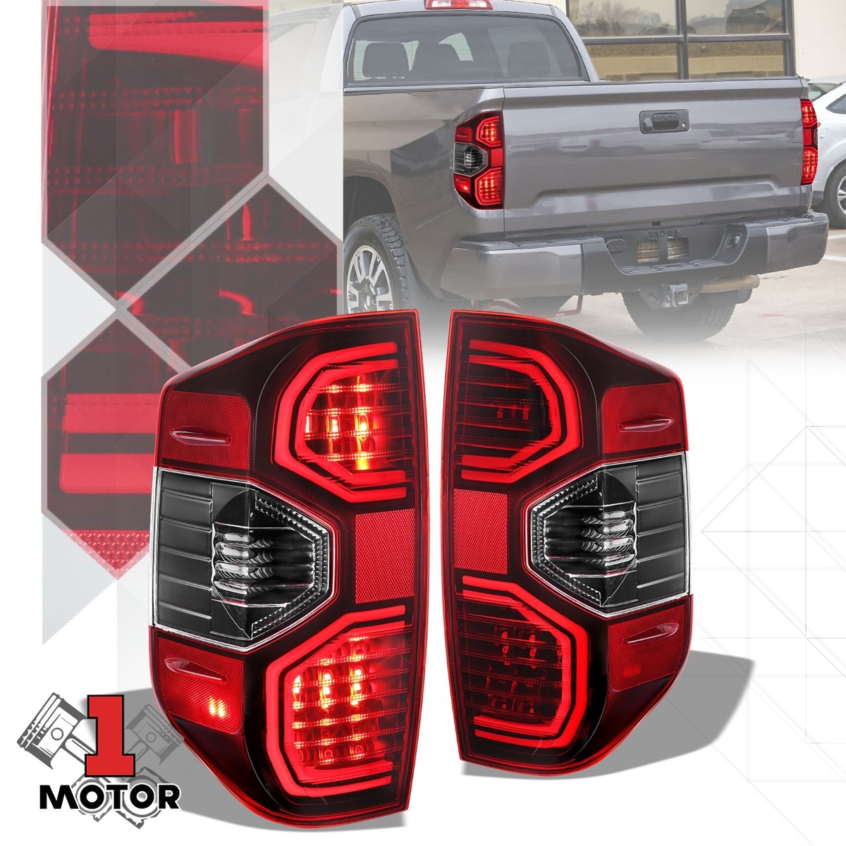 Black Housing Red Lens LED Turn Signal Tail Light Lamp for 14-21