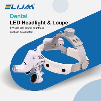 Dental Binocular Magnifier Loupes 2.5x/3.5x w/Headlight Spot Ajustable w/5W LED