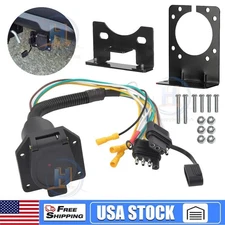 Trailer Adapter 4 Pin Flat to 7 Way RV Blade & 4 Flat Female Connector Multi-Tow