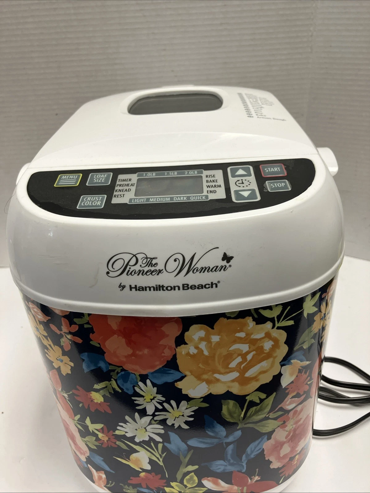 The Pioneer Woman Artisan Dough Bread Maker Hamilton Beach Floral Model 29889