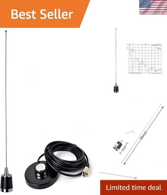 Top Performance Dual-Band NMO Antenna with 16.4ft RG58 for Mobile Radios