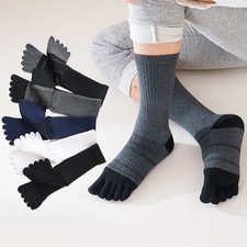 Man 5 Finger Socks Long Sweat-Absorbing Breathable Fitness Toe Sport Socks