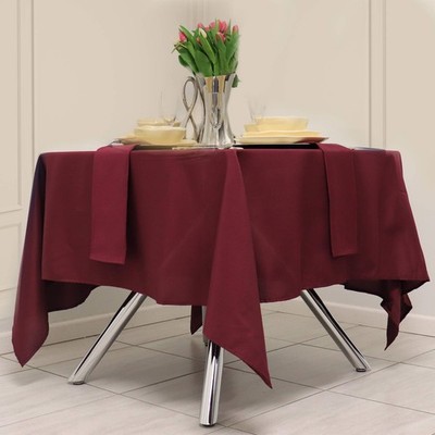 Kadut Square Tablecloth 52 x 52 Inch Burgundy 52'' x (Square), 