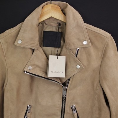 All saints Womens Suede Leather Jacket Size 10 NWT Full Zip | eBay