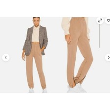 N: Philanthropy Front Zip Joggers Sweatpants in Camel Tan Small