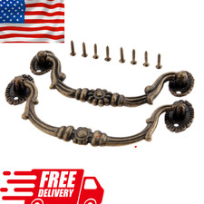 1 pc Vintage Drop Bail Dresser Drawer Pull Antique Bronze Cabinet Handle Knob u