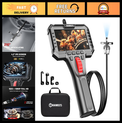 Two-Way Articulating Borescope Camera, 0.25in Slim Probe, 5.3FT Flexible Endosco