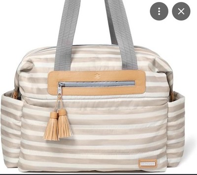 SKIP HOP Riverside Ultra Light Diaper Bag Satchel Oyster Stripe