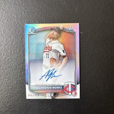 2025 Bowman Andrew Morris 1st Chrome Auto Refractor /499 #CPA-AMO | Twins