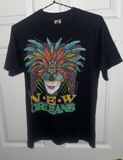 Vintage 1990 Mardi Gras New Orleans T Shirt—MADE IN USA—Fruit Of The Loom Medium