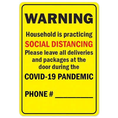 Warning Household Is Practicing Social Distancing OSHA Notice Sign Metal Plastic